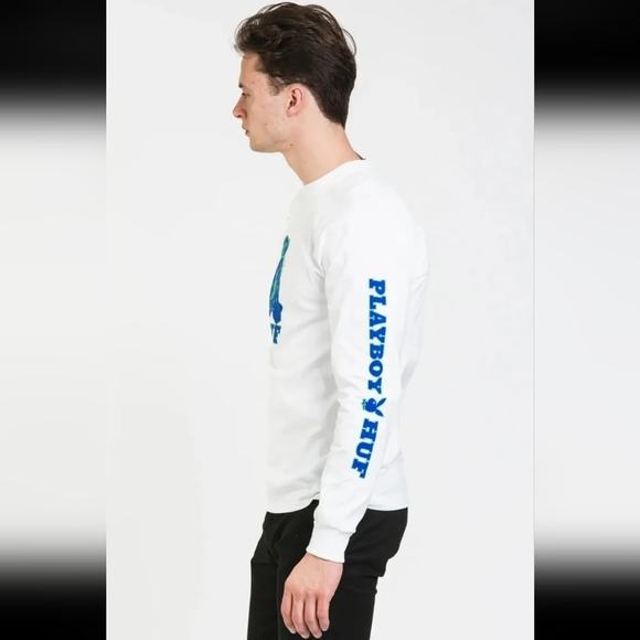 NWT Men's HUF X PLAYBOY BUNNY LONG SLEEVE SHIRT  M / L WHITE Limited Edition - Picture 2 of 8